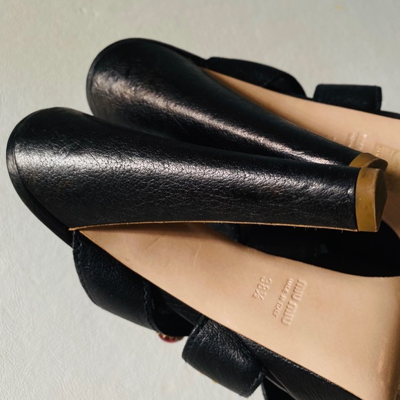 $750 MIU MIU Multicolor Stone Stud Platform 38.5 - Picture 9 of 16